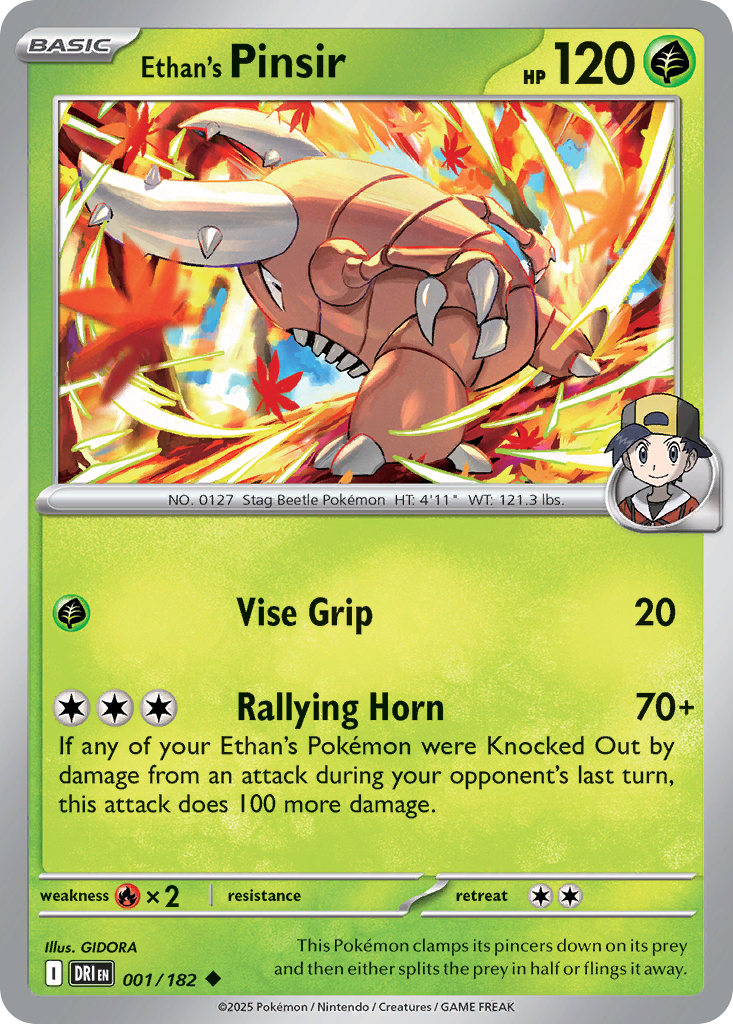 Ethan's Pinsir – Destined Rivals 001/182 Pokémon card