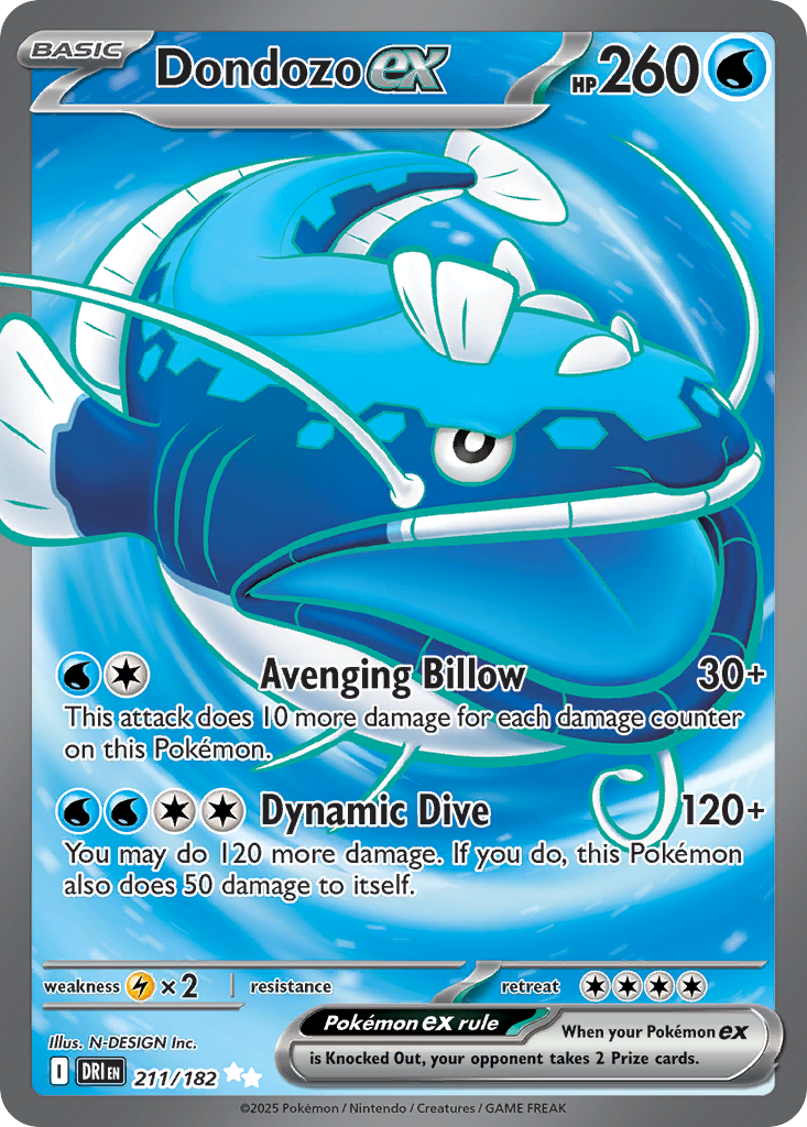 Dondozo ex – Destined Rivals 211/182 Pokémon card