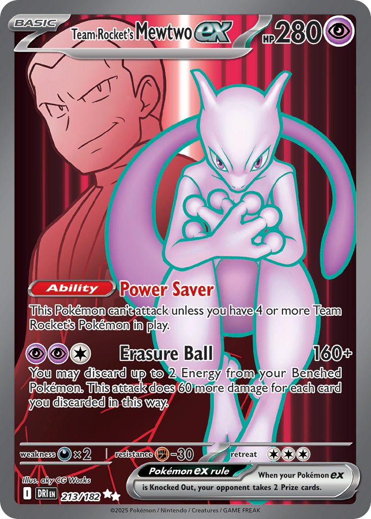 Team Rocket's Mewtwo ex – Destined Rivals 213/182 Pokémon card