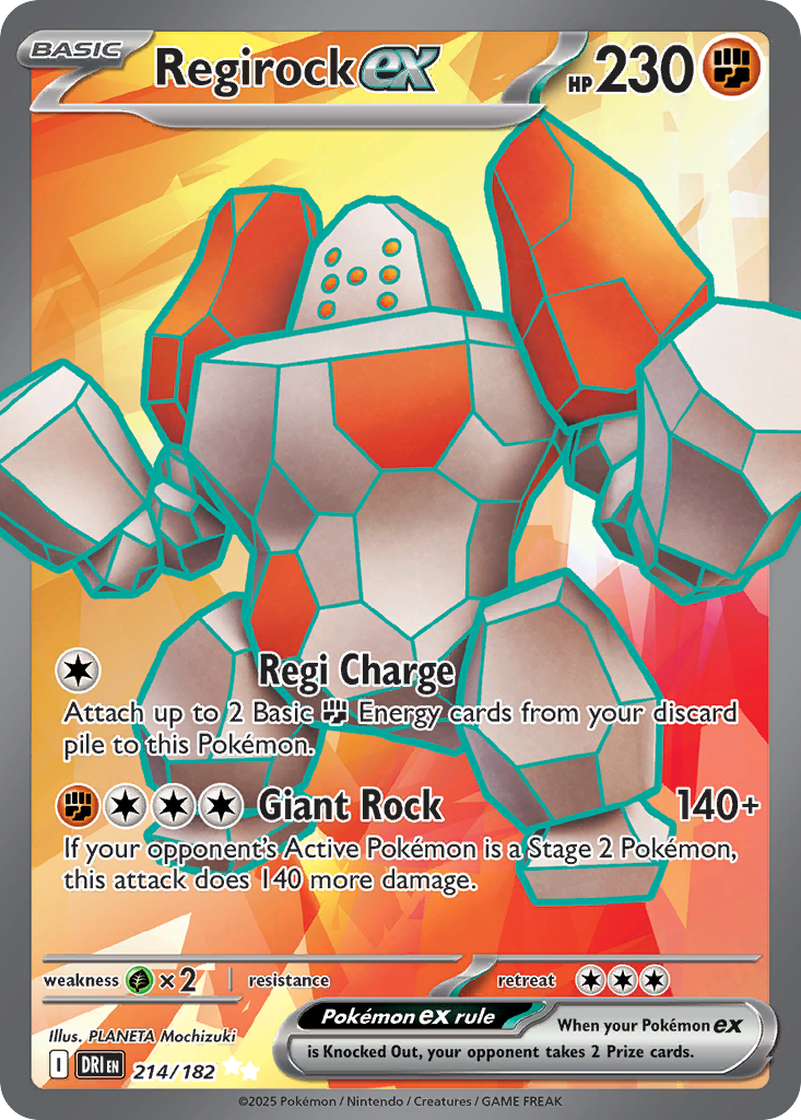 Regirock ex – Destined Rivals 214/182 Pokémon card