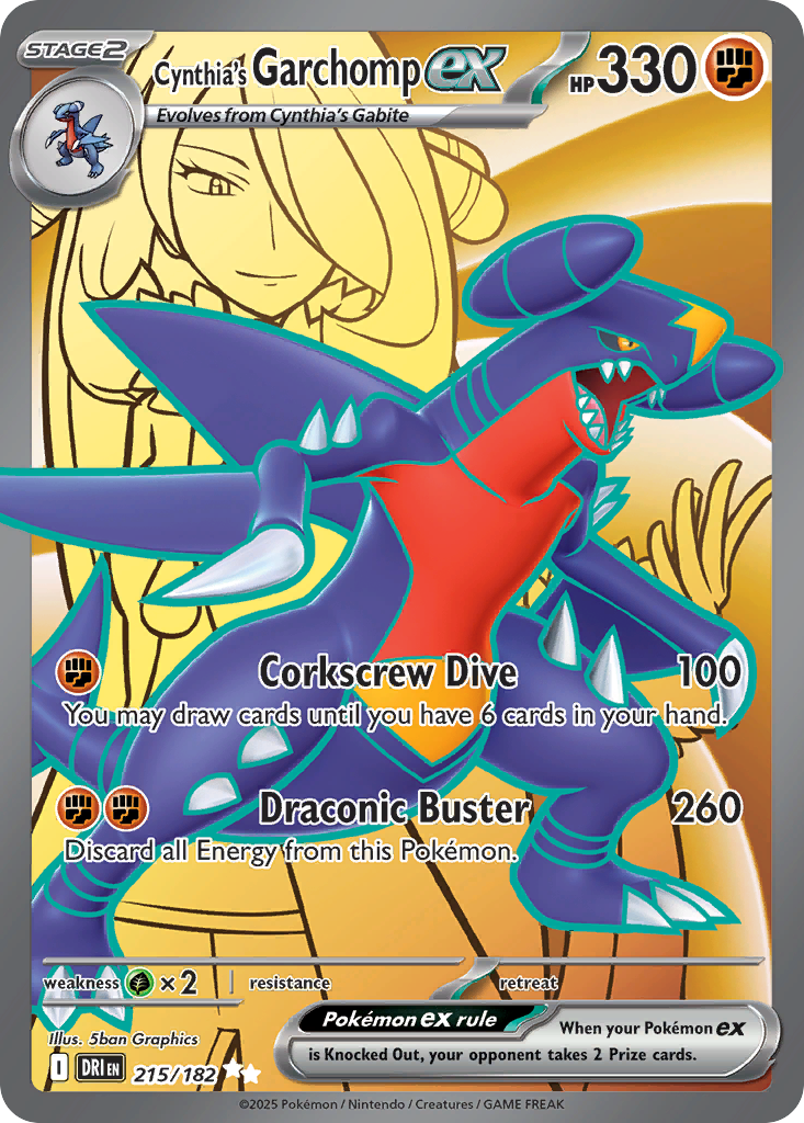 Cynthia's Garchomp ex – Destined Rivals 215/182 Pokémon card