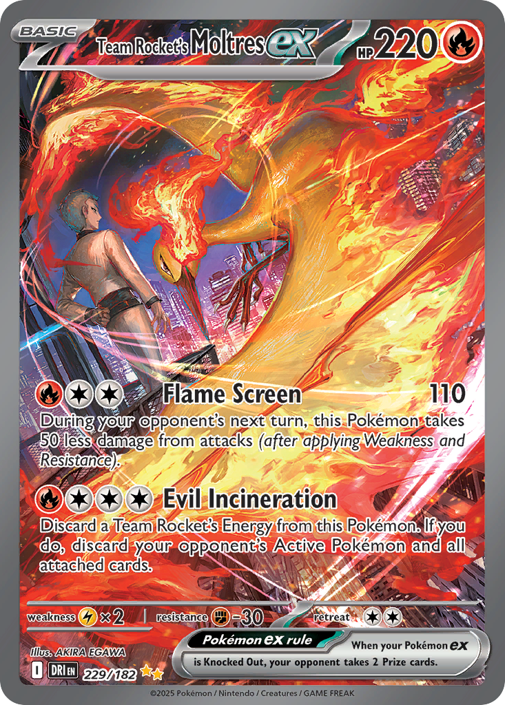 Team Rocket's Moltres ex – Destined Rivals 229/182 Pokémon card