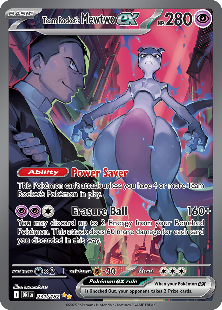 Team Rocket's Mewtwo ex – Destined Rivals 231/182 Pokémon card