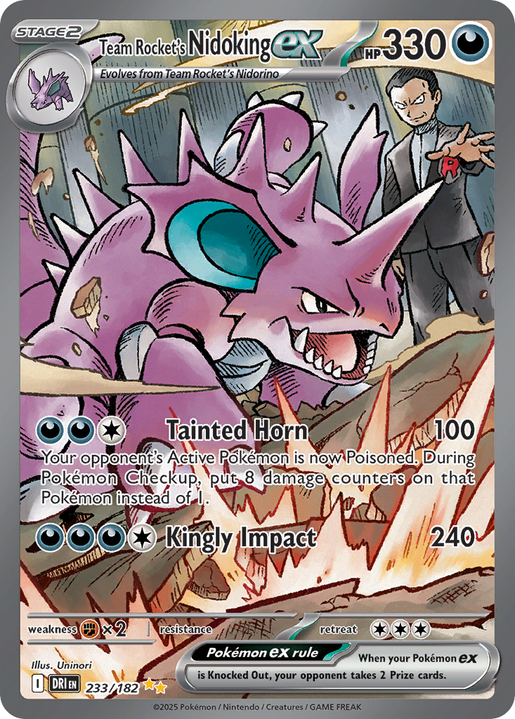Team Rocket's Nidoking ex – Destined Rivals 233/182 Pokémon card