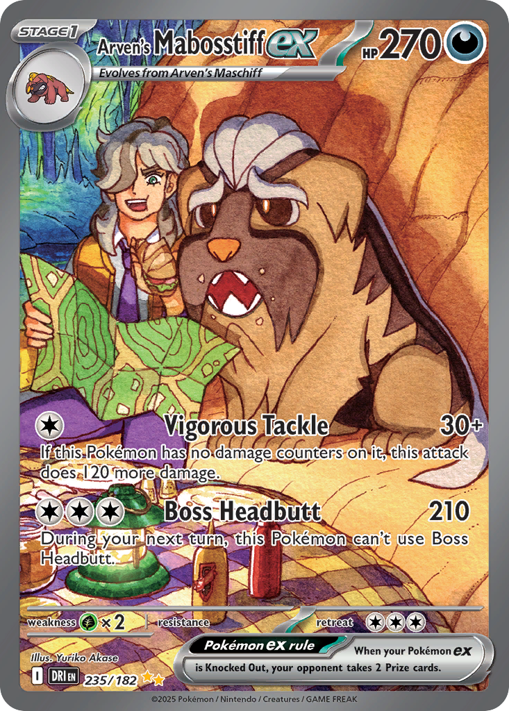 Arven's Mabosstiff ex – Destined Rivals 235/182 Pokémon card