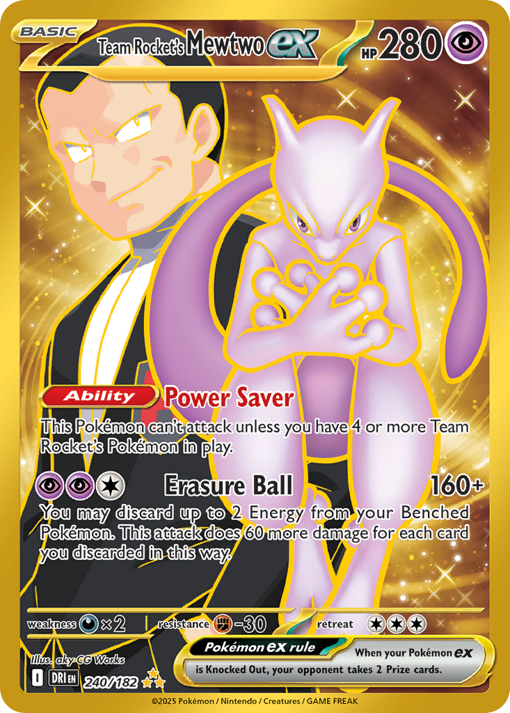 Team Rocket's Mewtwo ex – Destined Rivals 240/182 Pokémon card