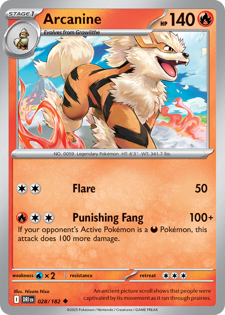 Arcanine – Destined Rivals 028/182 Pokémon card