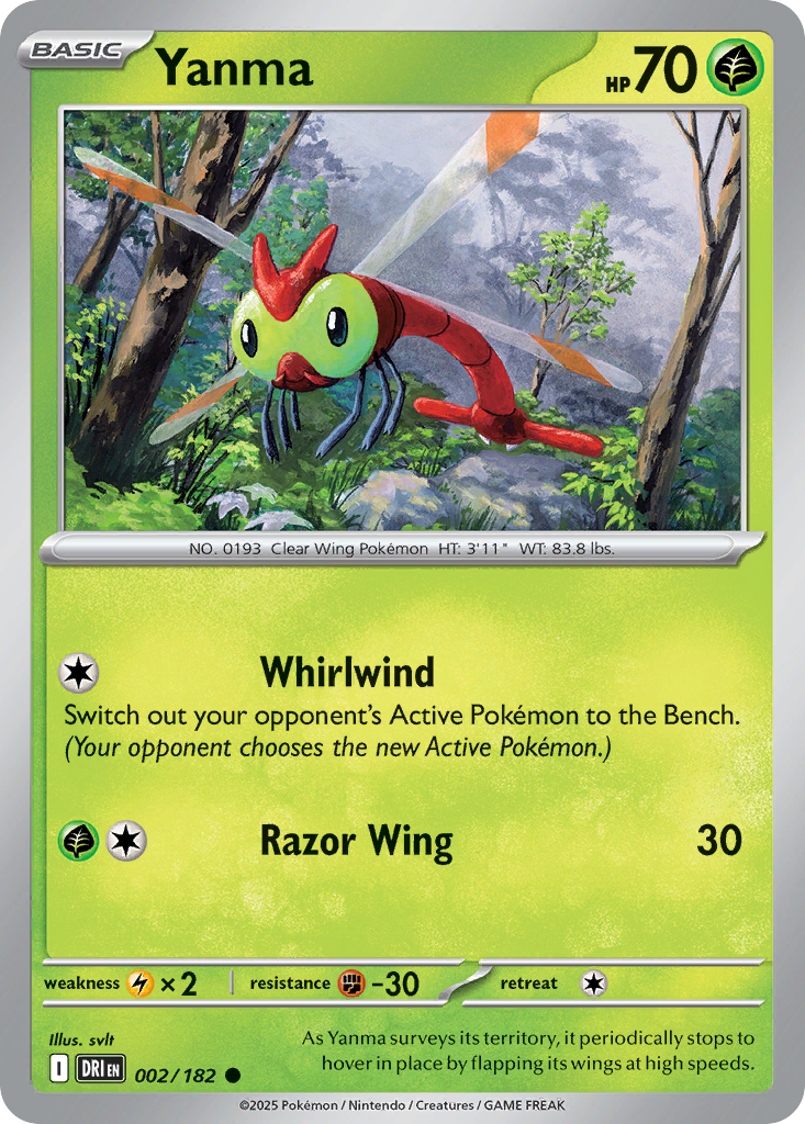 Yanma – Destined Rivals 002/182 Pokémon card