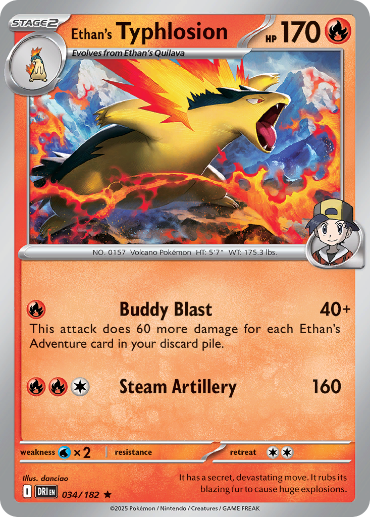 Ethan's Typhlosion – Destined Rivals 034/182 Pokémon card