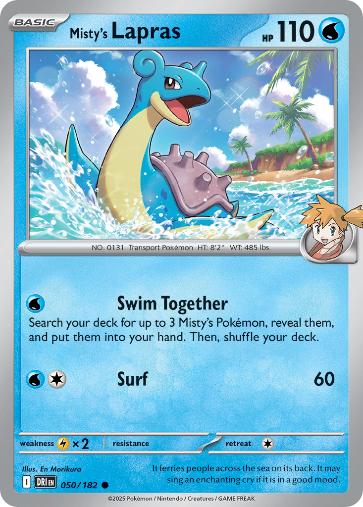 Misty's Lapras – Destined Rivals 050/182 Pokémon card