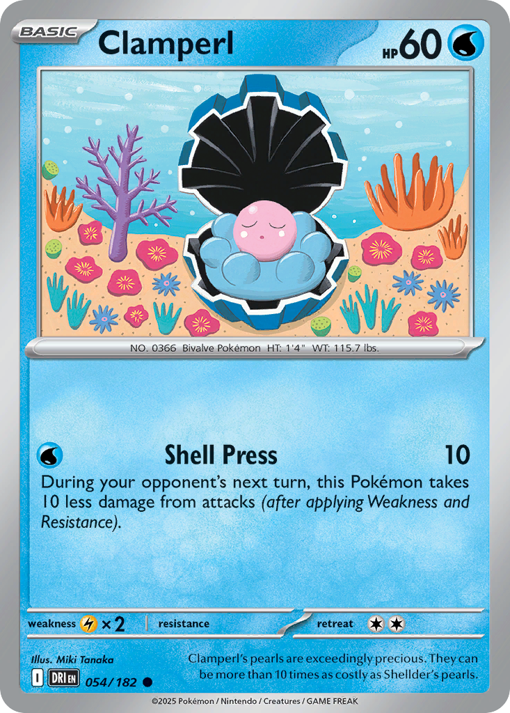Clamperl – Destined Rivals 054/182 Pokémon card