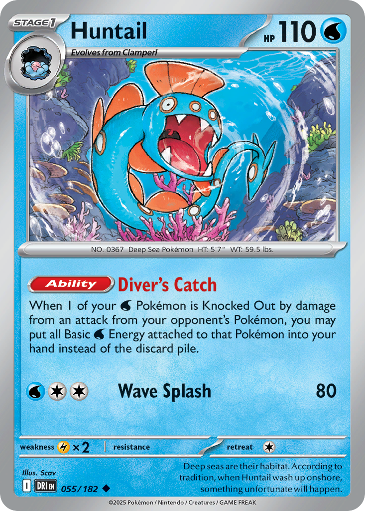 Huntail – Destined Rivals 055/182 Pokémon card