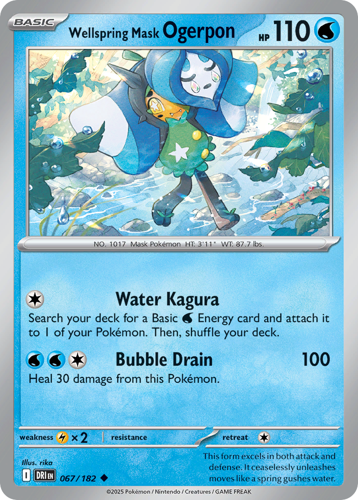 Wellspring Mask Ogerpon – Destined Rivals 067/182 Pokémon card