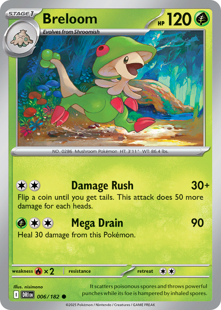 Breloom – Destined Rivals 006/182 Pokémon card