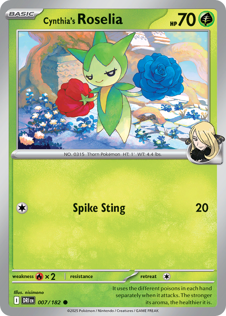 Cynthia's Roselia – Destined Rivals 007/182 Pokémon card