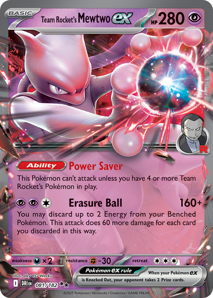 Team Rocket's Mewtwo ex – Destined Rivals 081/182 Pokémon card