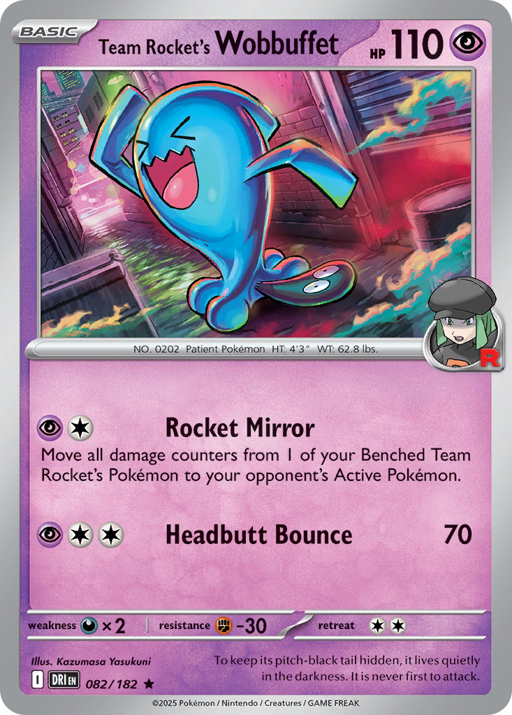 Team Rocket's Wobbuffet – Destined Rivals 082/182 Pokémon card