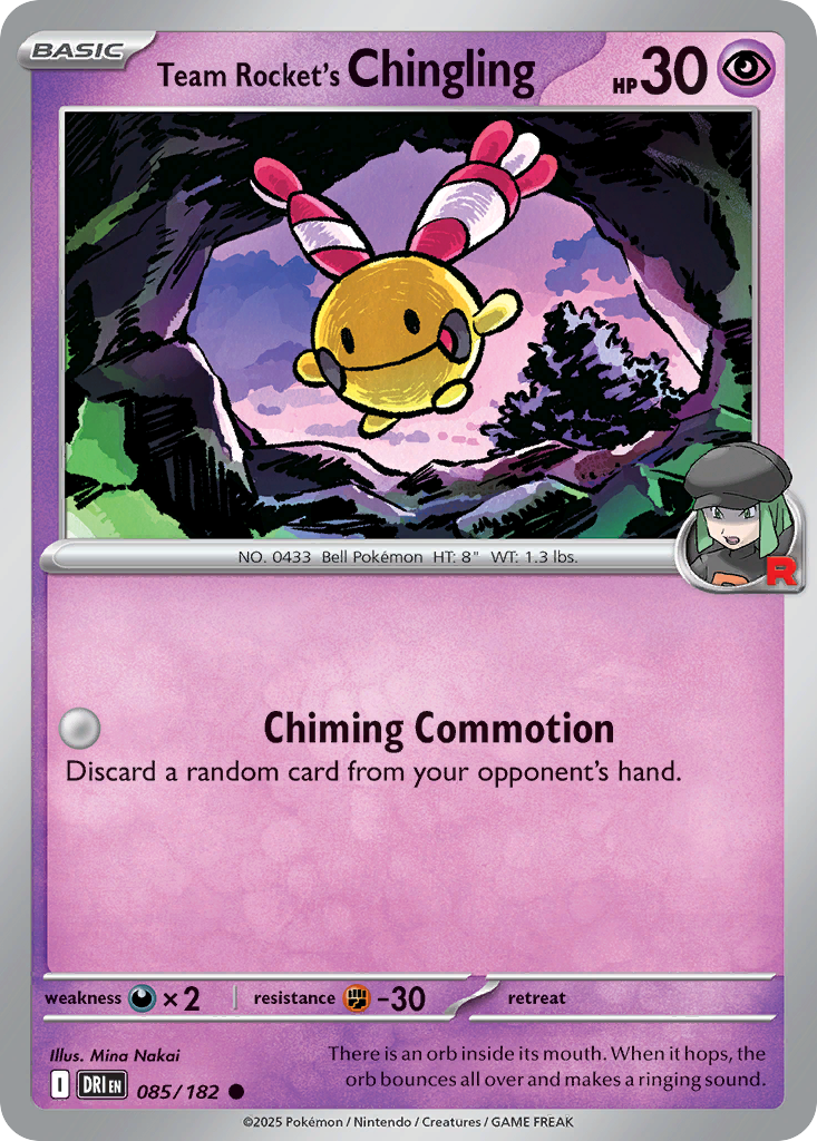 Team Rocket's Chingling – Destined Rivals 085/182 Pokémon card