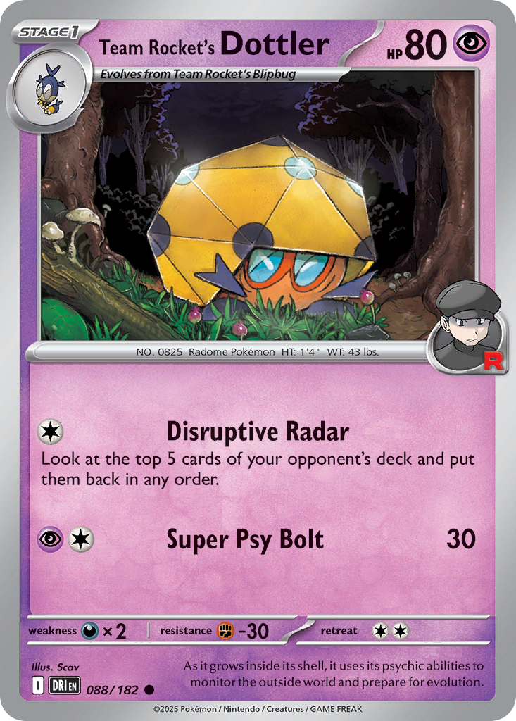 Team Rocket's Dottler – Destined Rivals 088/182 Pokémon card
