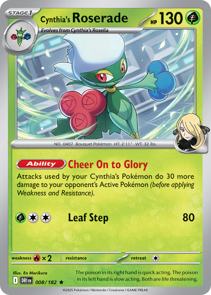 Cynthia's Roserade – Destined Rivals 008/182 Pokémon card