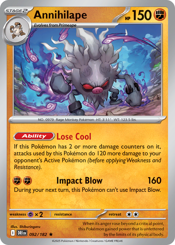 Annihilape – Destined Rivals 092/182 Pokémon card