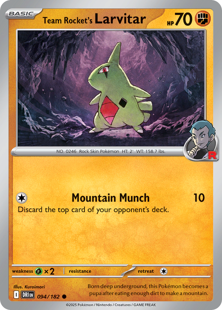 Team Rocket's Larvitar – Destined Rivals 094/182 Pokémon card