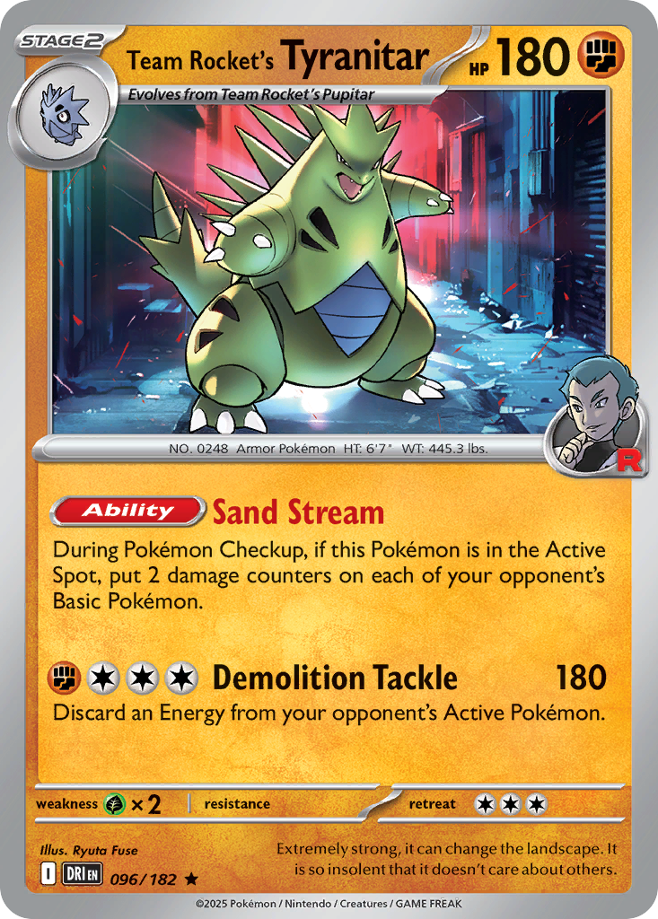 Team Rocket's Tyranitar – Destined Rivals 096/182 Pokémon card