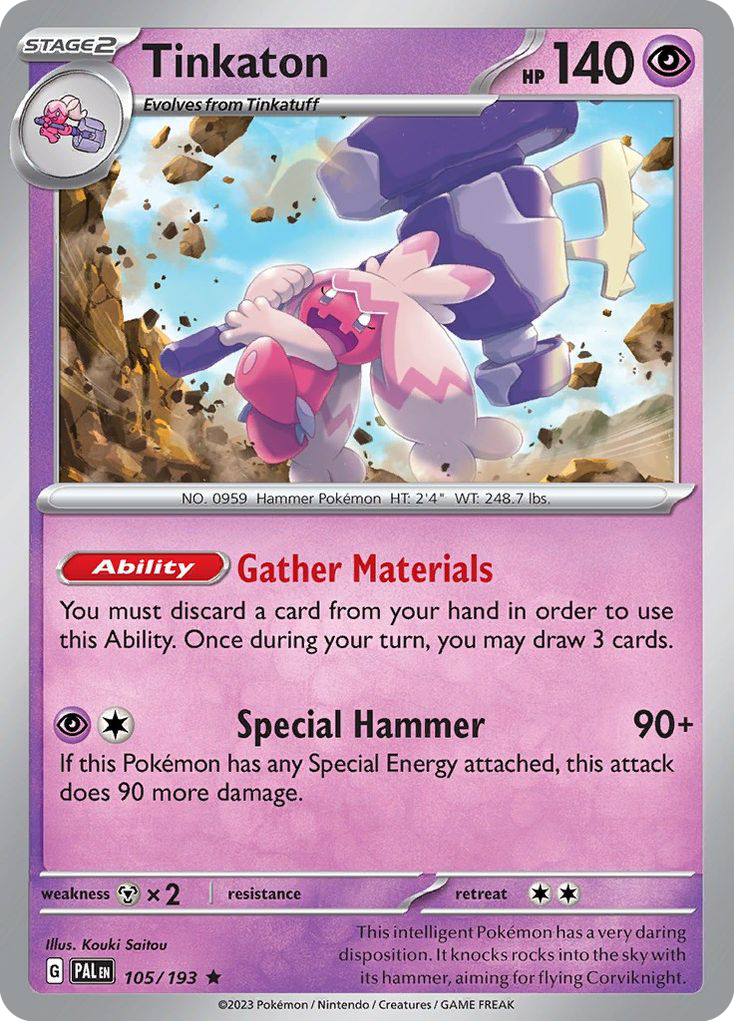Tinkaton – Paldea Evolved 105/193 Pokémon card