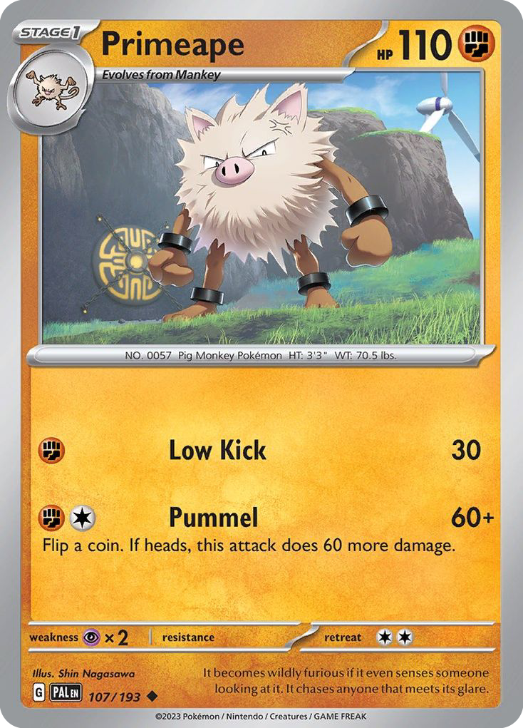 Primeape – Paldea Evolved 107/193 Pokémon card