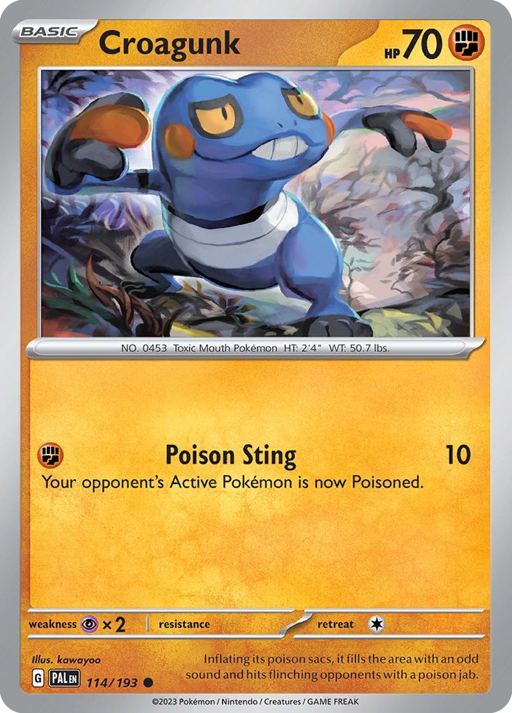 Croagunk – Paldea Evolved 114/193 Pokémon card