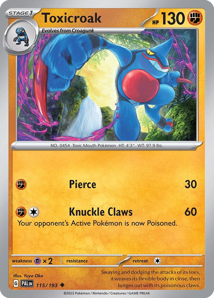 Toxicroak – Paldea Evolved 115/193 Pokémon card