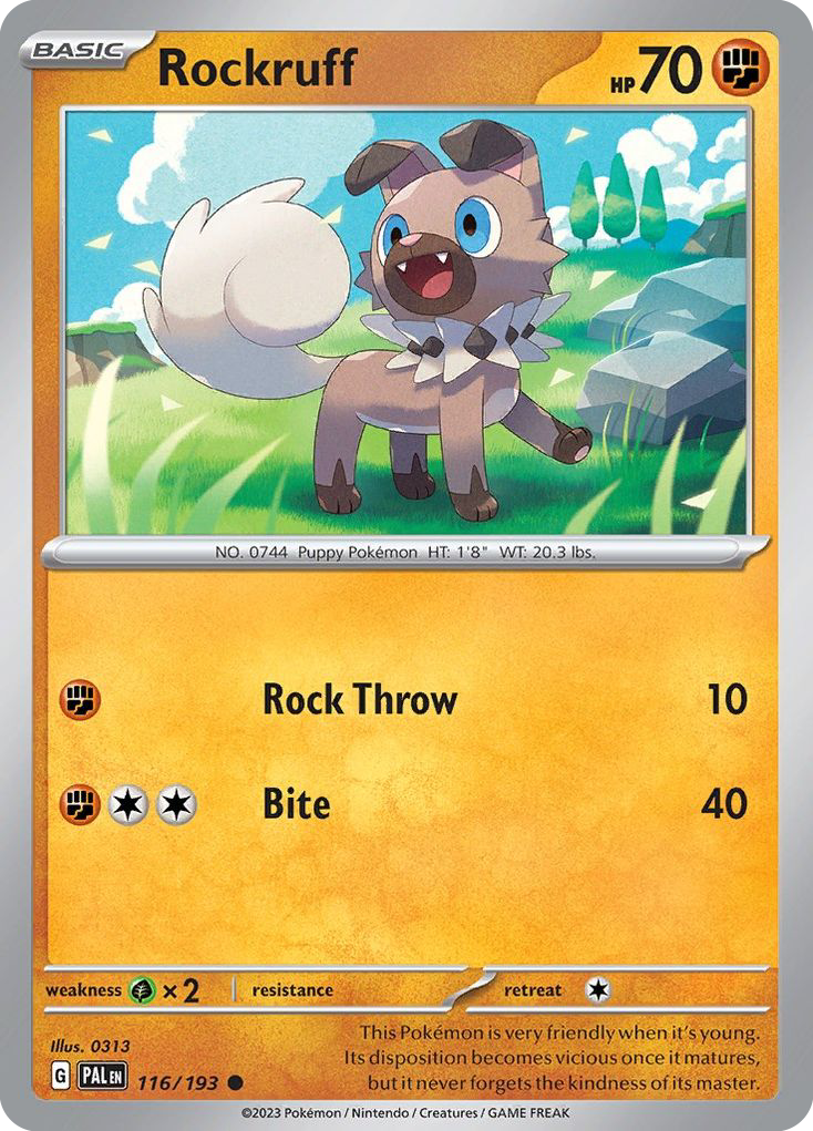 Rockruff – Paldea Evolved 116/193 Pokémon card