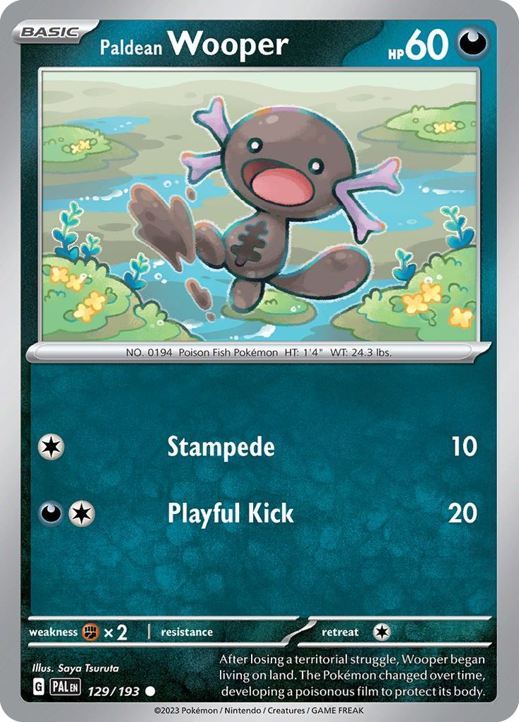 Paldean Wooper – Paldea Evolved 129/193 Pokémon card