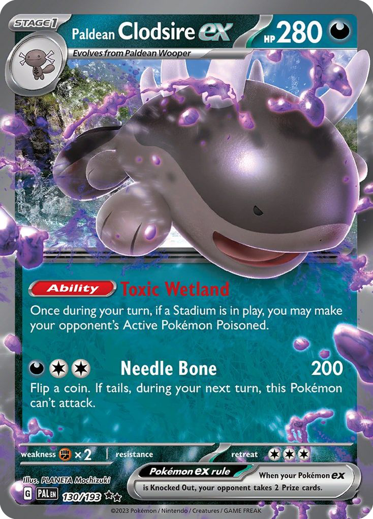 Paldean Clodsire ex – Paldea Evolved 130/193 Pokémon card