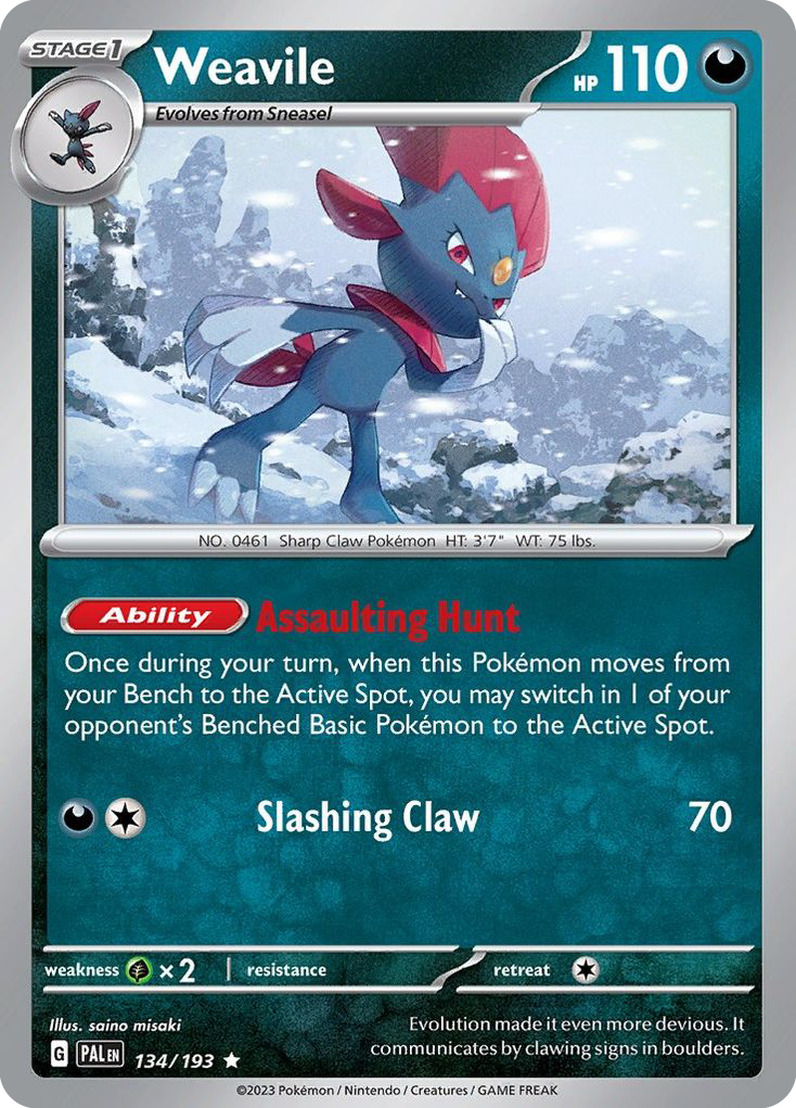 Weavile – Paldea Evolved 134/193 Pokémon card