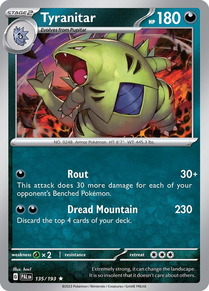 Tyranitar – Paldea Evolved 135/193 Pokémon card