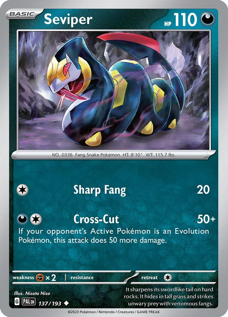 Seviper – Paldea Evolved 137/193 Pokémon card