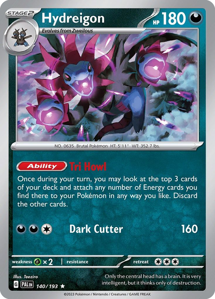 Hydreigon – Paldea Evolved 140/193 Pokémon card