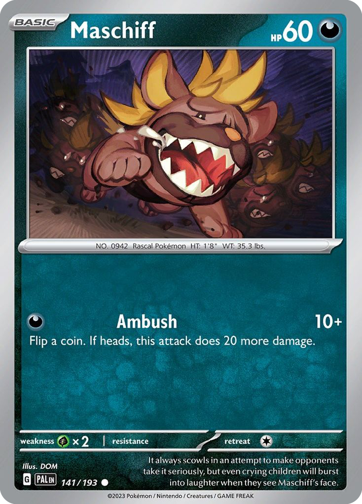 Maschiff – Paldea Evolved 141/193 Pokémon card