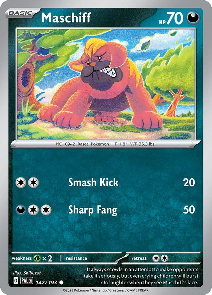 Maschiff – Paldea Evolved 142/193 Pokémon card