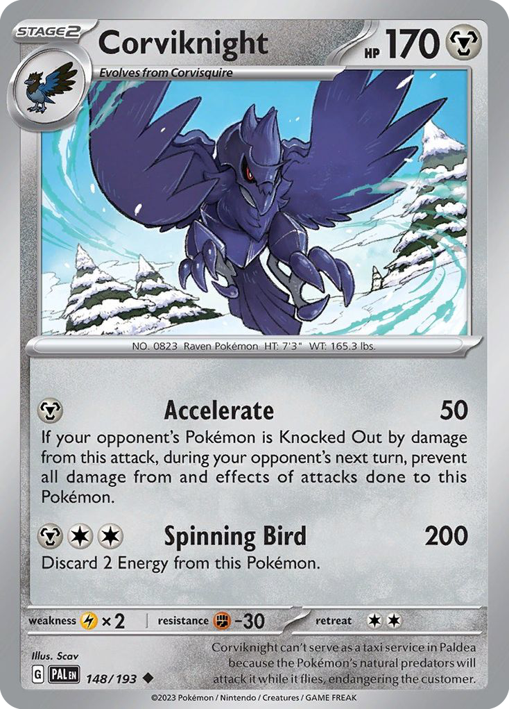 Corviknight – Paldea Evolved 148/193 Pokémon card