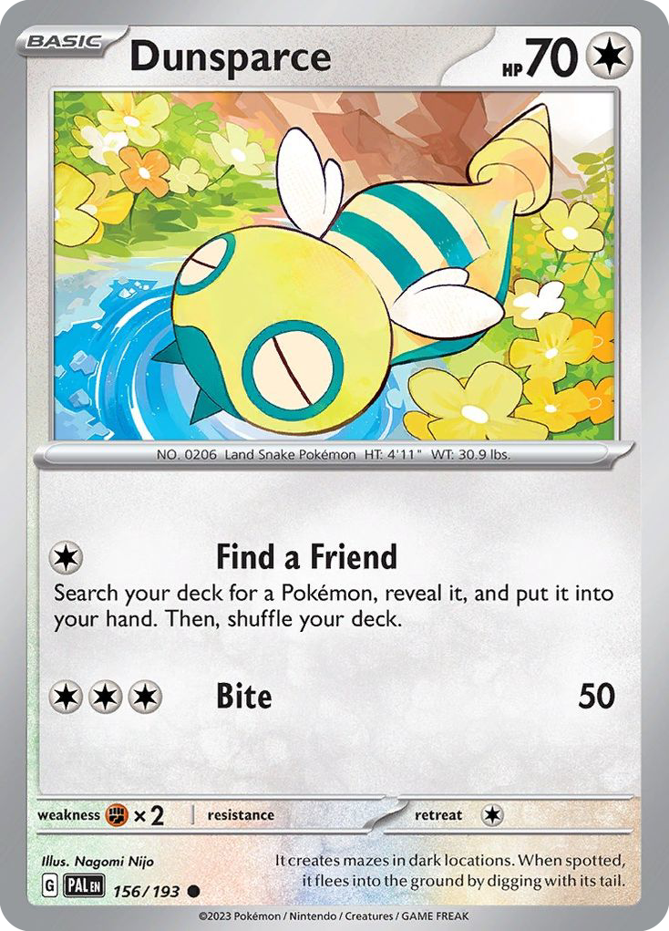 Dunsparce – Paldea Evolved 156/193 Pokémon card