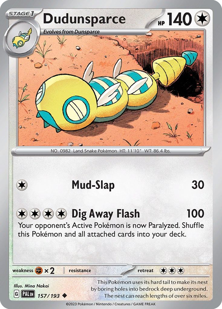 Dudunsparce – Paldea Evolved 157/193 Pokémon card