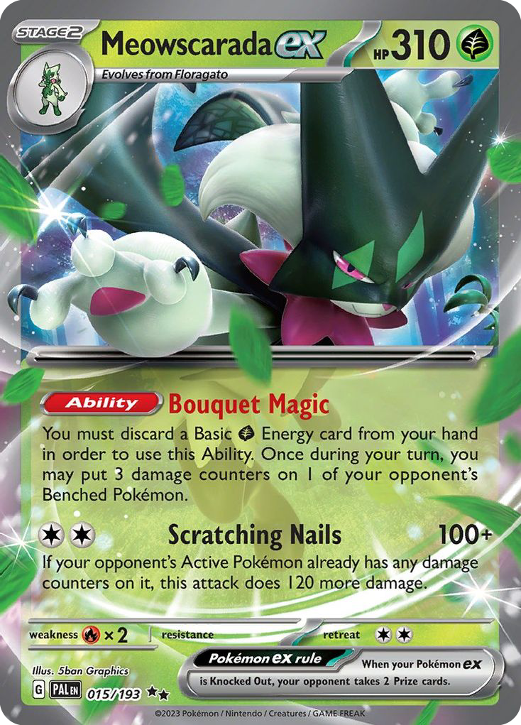 Meowscarada ex – Paldea Evolved 015/193 Pokémon card