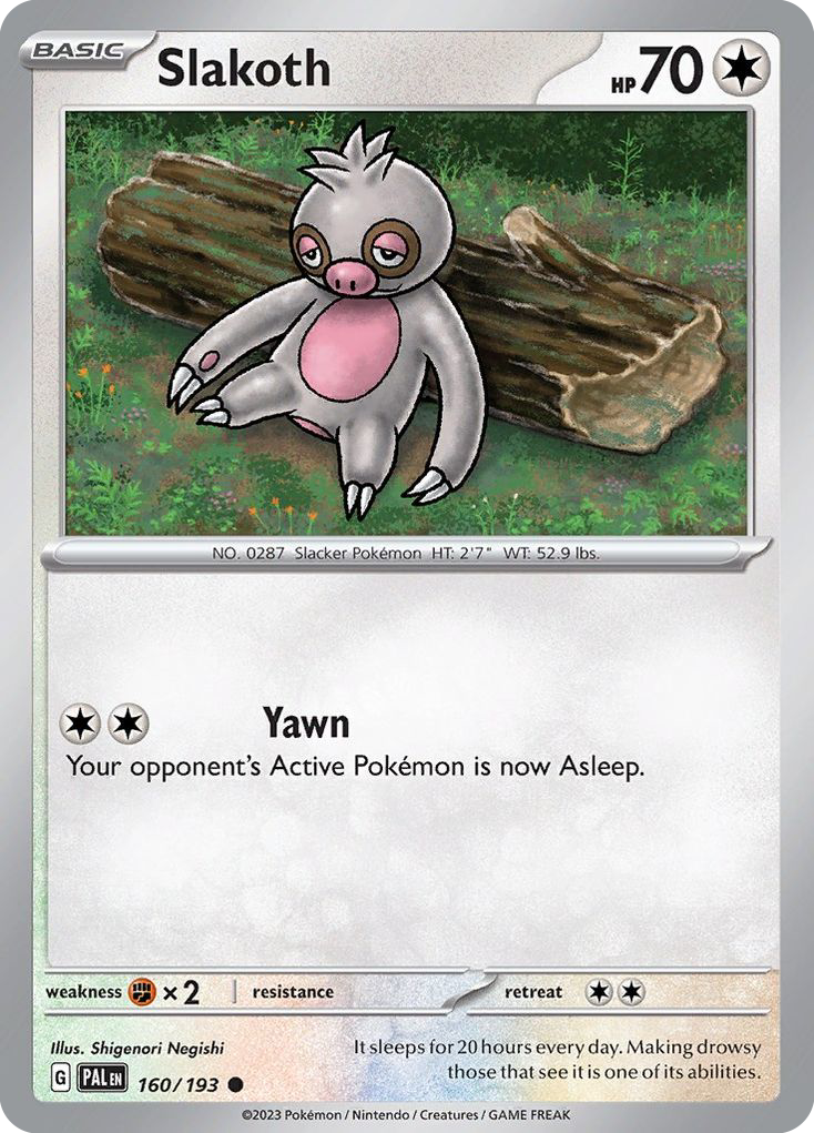 Slakoth – Paldea Evolved 160/193 Pokémon card