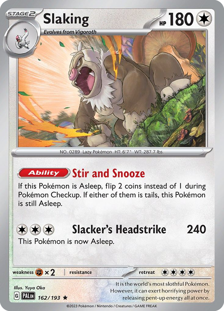 Slaking – Paldea Evolved 162/193 Pokémon card