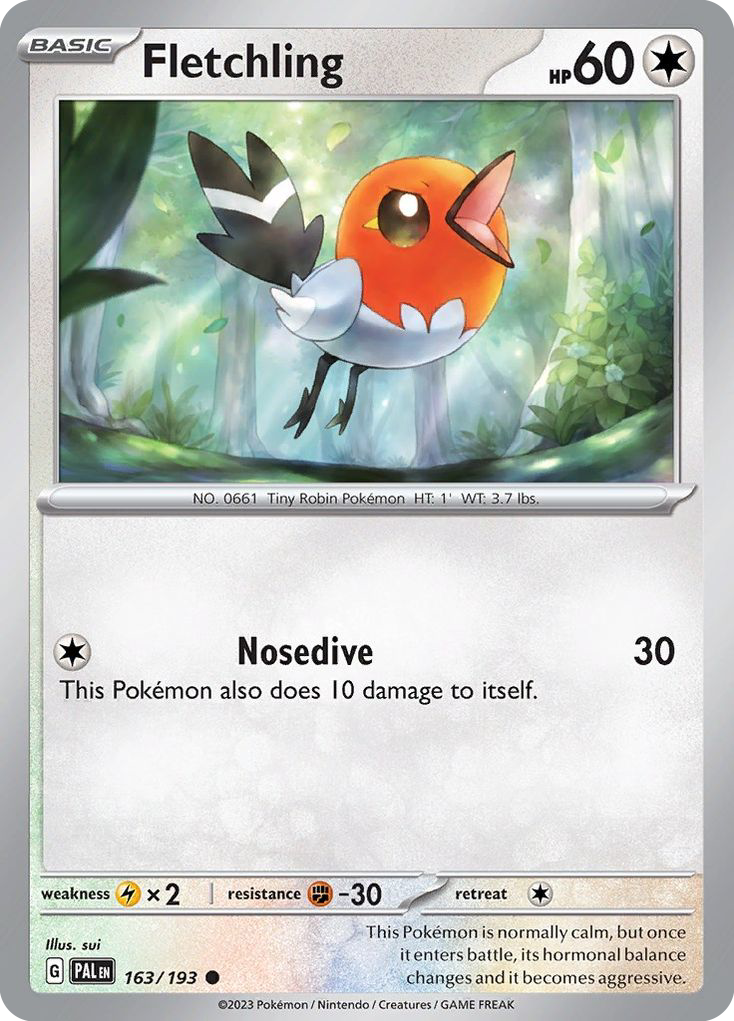 Fletchling – Paldea Evolved 163/193 Pokémon card
