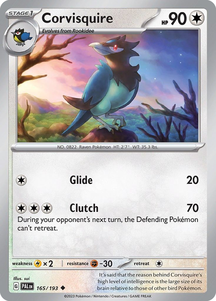 Corvisquire – Paldea Evolved 165/193 Pokémon card