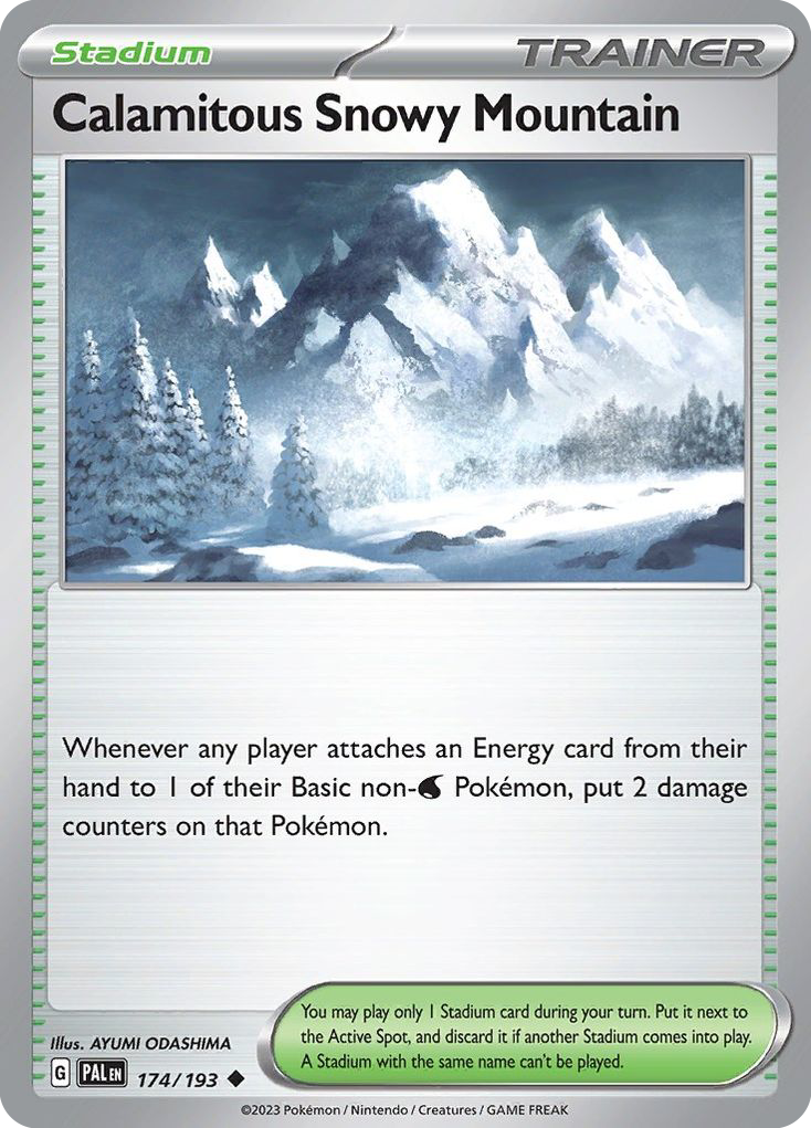 Calamitous Snowy Mountain – Paldea Evolved 174/193 Pokémon card