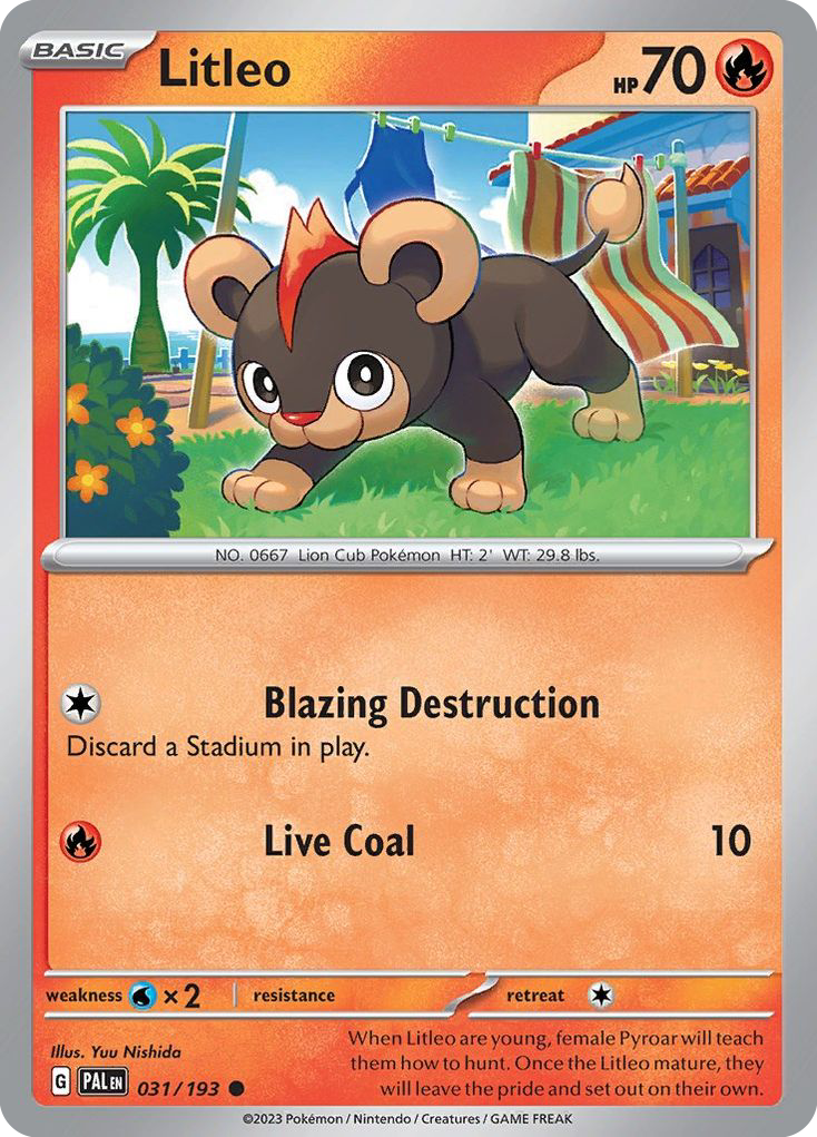 Litleo – Paldea Evolved 031/193 Pokémon card